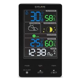 Stazione Meteo con Display Touch a Colori Previsioni del Tempo Dual Alarm Fasi Lunari Bianco