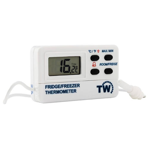 OXS087 Termometro Digitale per Frigo e Freezer con 2 Sensori Allarme temperatura Display LCD