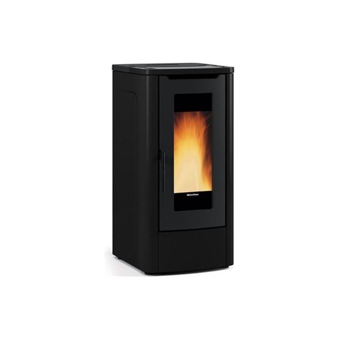 La Nordica TEOREMANOIR Teorema Stufa a Pellet 10 kW Efficienza 90,2% 30 Kg Capacita' Tramoggia (108x52,5x60,5 cm) colore Nero