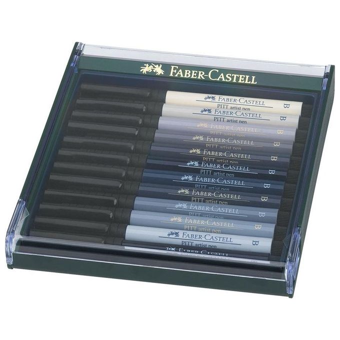 Faber Castell 12 pen Brush Colori Grigi
