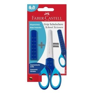 Faber Castell Blister con Forbice da Scuola Blu