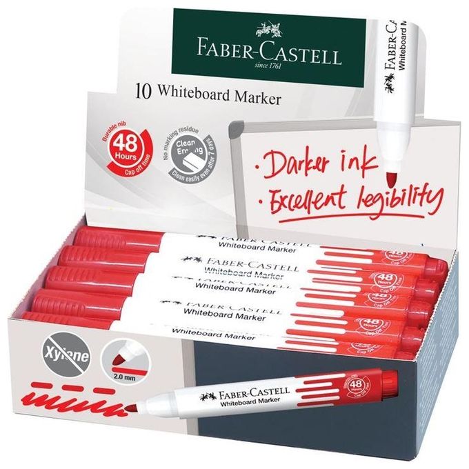 Faber Castell Confezione 10 Marker per Lavagna Rosso