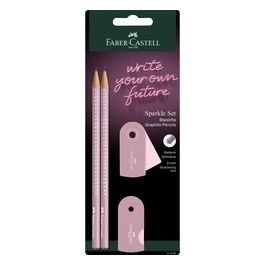 Faber Castell Confezione 2 Matite 1 Gomma 1 Temperino Rose/Grey