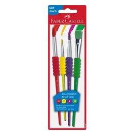 Faber-castell Confezione 4 Pennelli per Dipingere Misure Assortite Soft-touch