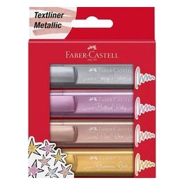 Faber Castell Confezione 4 Evidenziatore Text46 Metallic Assortiti