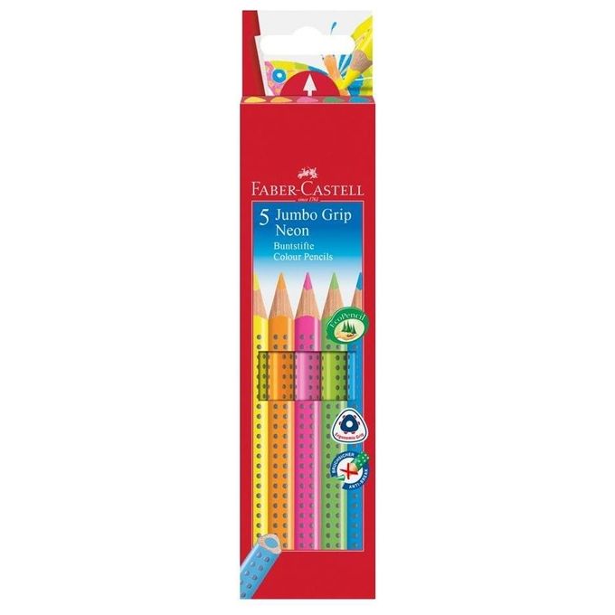 Evidenziatori Faber-Castell Jumbo Grip Neon 5 colori assortiti 110994