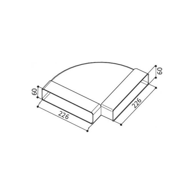Faber 112.0157.300 Curva CRO 90 Tubo di Prolunga per Cappa Aspirante Rettangolare 90° 226x226x60 mm