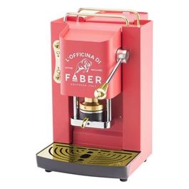 Faber Pro Deluxe Macchina da Caffe' a Cialde 44mm Cherry Red Ottone