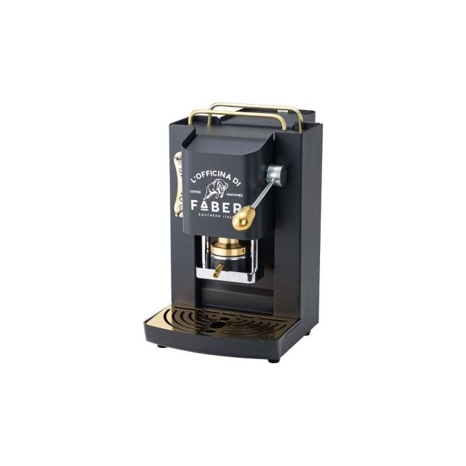 Faber Pro Deluxe Macchina da Caffe' a Cialde 44mm Mat Black Ottone