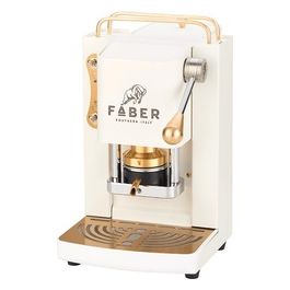 Faber Pro Mini Deluxe Macchina da Caffe 44mm Selezione Pure White Ottone