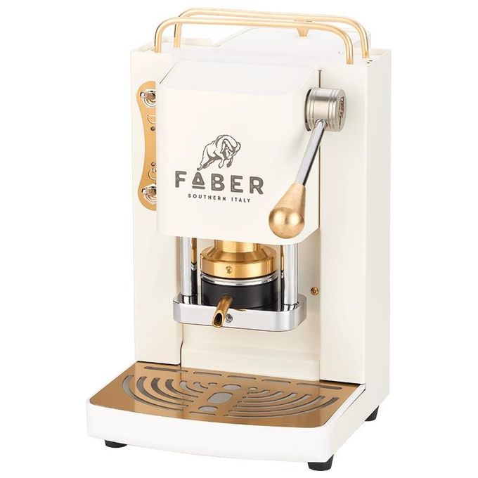 Faber Pro Mini Deluxe Macchina da Caffe 44mm Selezione Pure White Ottone