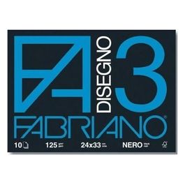 Fabriano Album 10 Fogli neri per Disegno cm 24x33 Formato a4