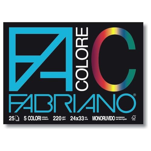 Fabriano Album disegno colorato Colore Fabriano 24x33 cm assortiti 220 g/mq 25 fogli 65251524