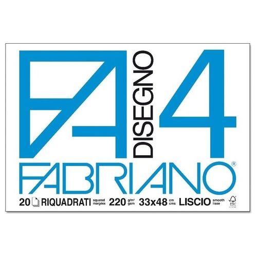 Fabriano Album da Disegno F4 4 Angoli Liscio Riquadrato 33x48cm