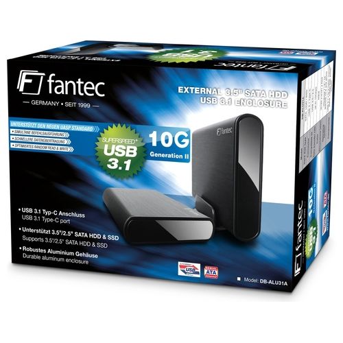 Fantec Box Case Esterno per Hard Disk 2,5/3,5" Nero