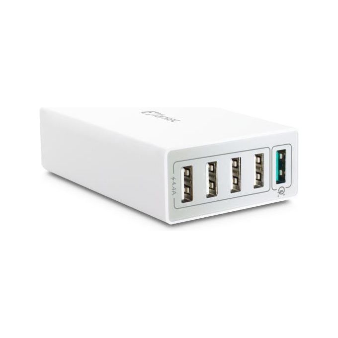 Fantec QC3-A51 Caricabatterie Quick Charge 3.0 5x Porte USB 1x USB 3.0 40W Bianco