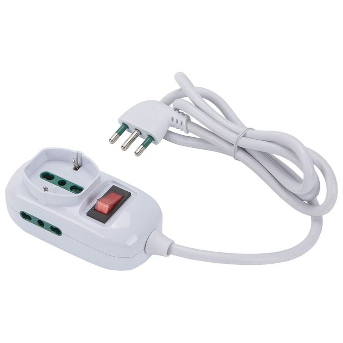 Fanton 421454 Retail Multipresa 3 Prese con Interruttore Bianco