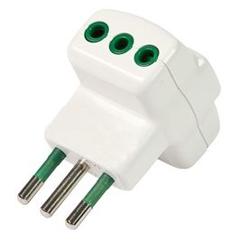 Adattatore Triplo Spina 2p+t 10a S11 Bianco