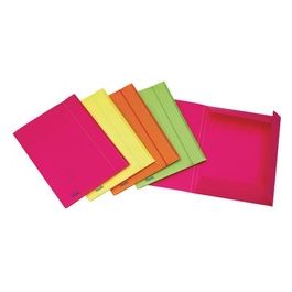 400066846 Cartellina 3 Lembi con Elastico Formato 24x33cm in Colori Assortiti Fluo Serie Neon
