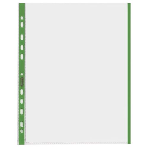 Favorit Confezione 10 Buste a Foratura Universale con Bordo Verde Formato Interno A4 Finitura Buccia d'Arancia