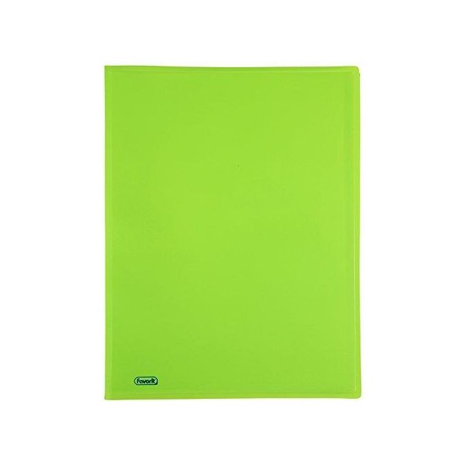 Favorit Portalistino Neon con 60 Buste Formato Interno 22x30cm Verde Fluo