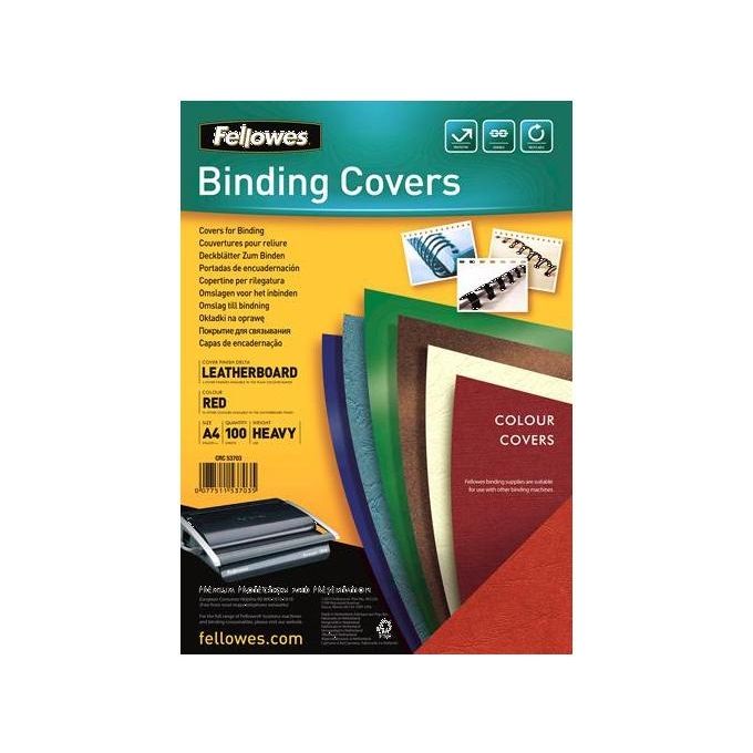 Fellowes Confezione 100 Copertine Delta a4 Rosso