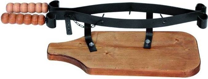 Fermaprosciutto Base Legno Acciaio Verniciato a Cerniera