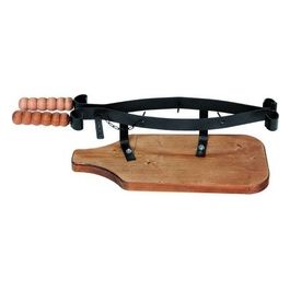 Fermaprosciutto Base Legno Acciaio Verniciato a Cerniera