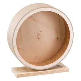 Ferplast Ruota Criceto, Accessorio Gabbia per Criceti, Topi Cincilla, Ruota Silenziosa con Antiscivolo, 12,8 x h 35,5 cm, ARCADE WHEEL diametro 32,5 cm, Ruota Gioco Legno per Criceti, Topi Cincillà