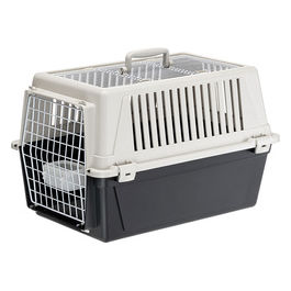 Ferplast Trasportino Gatto, Trasportino Cane Taglia Media Piccola, Cani e Gatti fino a 15 Kg, Tetto Apribile, con Cuscino e Ciotola, Fessure di aerazione, 40 x 60 x h 38 cm, ATLAS 30 OPEN Trasportino Rigido, Nero