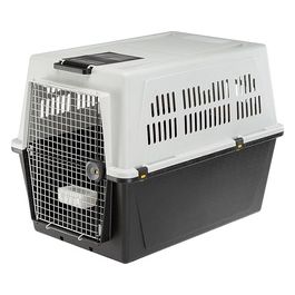 Ferplast Trasportino per cani di taglia grande ATLAS 70 PROFESSIONAL, Box per Trasporto Cani grandi con ciotola e accessori inclusi, Porta in acciaio plasticato, Chiusura di sicurezza, Griglie per l'aerazione, 68,5 x 101 x h 75,5 cm Grigio