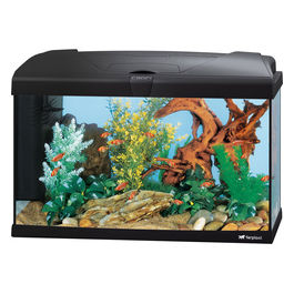 Hydor Acquario in vetro CAPRI 60 LED, Lampada Led, Capacità 60 L, Filtro Interno e Riscaldatore, Nero