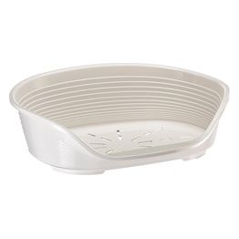 FERPLAST - Cuccia per cani e gatti - Cuccia per cani extra small - 100% plastica riciclata - Cuccia per cani lavabile - traspirante e antiscivolo - Siesta Deluxe, 43 x 28 x h 17,5 CM, BIANCO