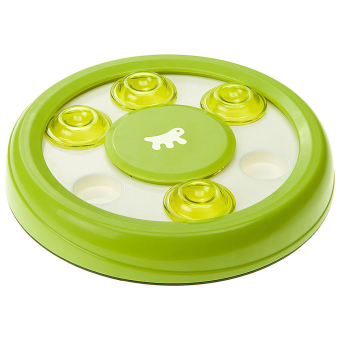 Ferplast Gioco Gatto Interattivo DISCOVER, Giocattolo Gatto con fori per crocchette, in plastica con antiscivolo, Ø 23 x 4,2 cm