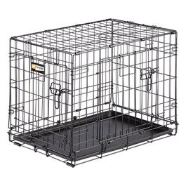 Ferplast Gabbia per cani pieghevole DOG-INN 60 Recinto per cuccioli, Trasportino in metallo, Separatore incluso, Porta doppia con chiusura di sicurezza, 64,1 x 44,7 x h 49,2 cm Nero