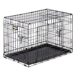 Ferplast Gabbia pieghevole per cani DOG-INN 75 Recinto per cuccioli, Trasportino in metallo, Separatore incluso, Porta doppia con chiusura di sicurezza, 77,4 x 48,5 x h 54,6 cm Nero