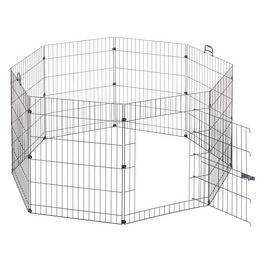 Ferplast Recinto per Conigli FREERUN MEDIUM, Coniglio, Porcellino d'india, Recinto Conigli, Recinzione per Animali Domestici, Diametro 140 x 76,5 cm, con Maniglie e Porta, in Acciaio Antiruggine