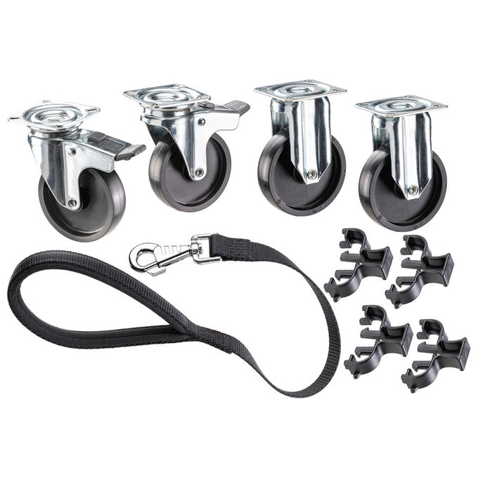 Ferplast Ruote per Trasportino Cane Taglia Media e Grande CLIPPER, Set 2 Ruote Pivottanti con Freno e 2 Ruote Fisse per Trasportino Rigido per Cani, Include un Guinzaglio Maniglia