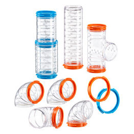 Ferplast Set Tubi Criceto, Accessorio Gabbia per Criceti, Totale 9 pezzi, Tunnel Criceto Trasparenti con Fori di Aerazione, Curve e Raccordi Inclusi, KIT TUBE CURVE, Giochi per Criceti