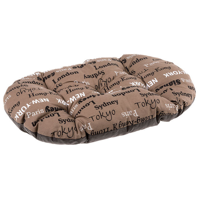 Image of FERPLAST - Cuccia per cani e gatti - Cuscino per cani di piccole dimensioni - Materassino per cani - Tappetino per cucce e auto - Morbido letto per cani - Relax, 55 x 36 CM, MARRONE