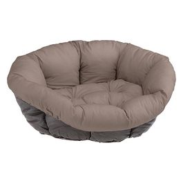 Ferplast Cuscino per Cuccia Cane SOFA' 10, in Cotone, Materassino Cuscino Imbottito per Lettino per Cani da Interno, Ricambio per Cesta in Plastica Cani, 96 x 71 x h 32 cm, Tortora