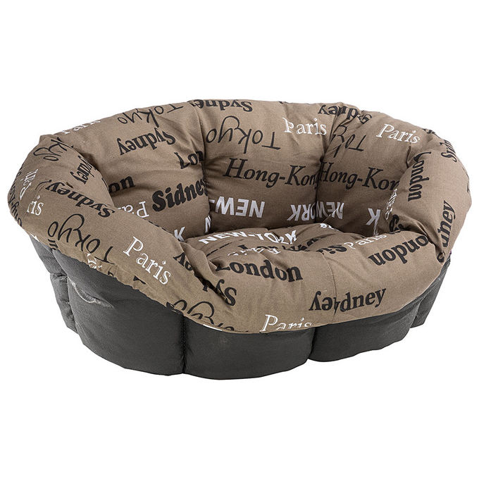 Image of Ferplast Cuscino per Cuccia Cane e Gatto SOFA' 4, in Cotone, Materassino Cuscino Imbottito per Lettino per Cani Gatti da Interno, Ricambio per Cesta in Plastica Cani Gatti, 64 x 48 x h 25 cm, Marrone