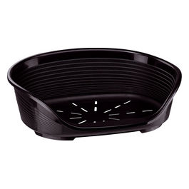 FERPLAST - Cuccia per cani - Cuccia in plastica per cani grande - 100% plastica riciclata - Lettino per cani lavabile - Cestino per cani - traspirante e antiscivolo - Siesta Deluxe, 84 x 55 x h 28,5 CM, NERO