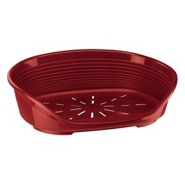 FERPLAST - Cuccia per cani - Cuccia per cani grande  - 100% plastica riciclata - Lettino per cani lavabile - traspirante e antiscivolo - Siesta Deluxe, 84 x 55 x h 28,5 CM, BORDEAUX