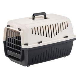 Ferplast Trasportino Gatto SKIPPER 1, Trasportino Cane Taglia Piccola e Gatti max 5 Kg, Trasportino Rigido, Viaggio Animali Domestici, 48 x 32 x h 31 cm, in Plastica con Maniglia Pieghevole, Beige