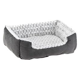 Ferplast Cuccia Cane Cuscino Cane Medio Cuccia Gatto Cuscino Gatto Morbido e Comodo 74 x 61 x h 19 cm. Grigio e Bianco