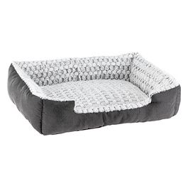 Ferplast Cuccia Cane Cuscino Cane Medio Cuccia Gatto Cuscino Gatto Morbido e Comodo 48 x 37 x h 16 cm. Grigio e Bianco