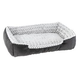 Ferplast Cuccia Cane Cuscino Cane Grande Cuccia Gatto Cuscino Gatto Morbido e Comodo 55 x 48 x h 18 cm. Grigio e Bianco