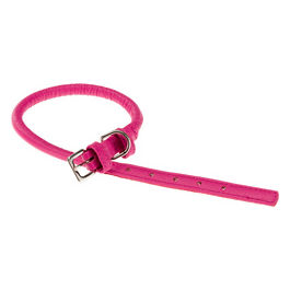 Collare per Cani VOGUE CF10/48, Cordino in Vera Pelle, Regolabile, Fibbia in Metallo, Rosa