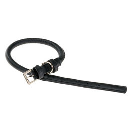 Collare per Cani VOGUE CF10/48, Cordino in Vera Pelle, Regolabile, Fibbia in Metallo, Nero